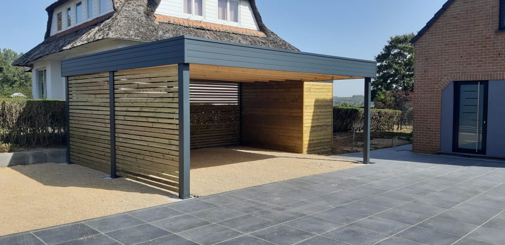 Carport mixte à transformer en espace DIY