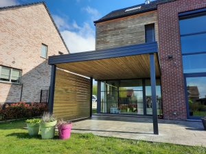 Pergola à toit mixte